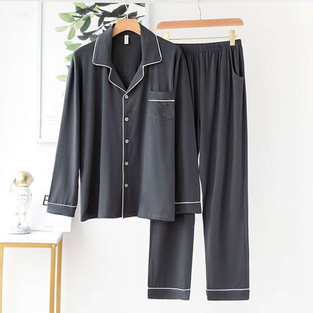Gift TIMIFIS Mens Pajama Set Soft Long Sleeve Pajamas for men Lightweight Button Up Sleepwear Lounge Pjs Set With Pockets pring/Summer