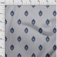 thumbnail image 2 of oneOone Cotton Silk Fabric Peacock Feather Ikat Printed Craft Fabric BTY 42 Inch Wide, 2 of 4