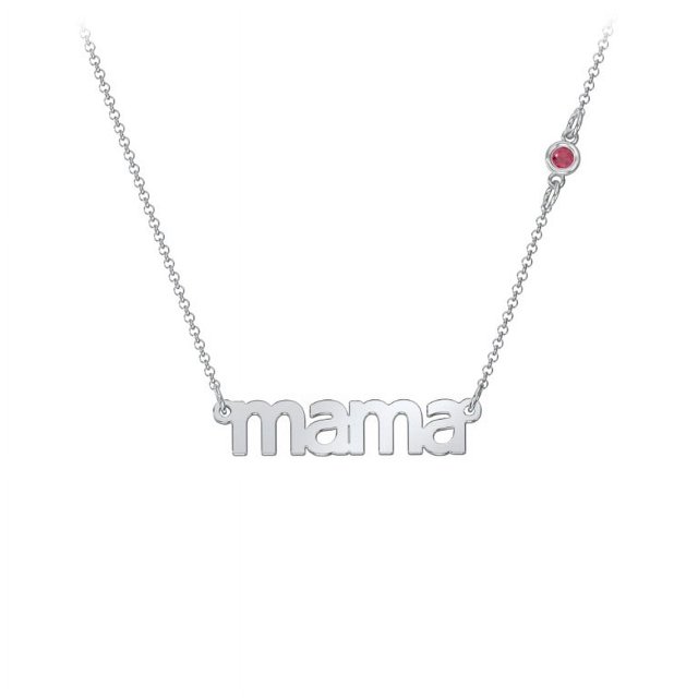 Mama' Necklace with Satellite Birthstone
