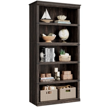 Veecom 5 Tier Bookcase, Farmhouse Book Shelf with Storage Open Display Bookshelves, 67.4" Tall Book Case Wooden 5 Shelf Bookcase