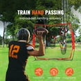 thumbnail image 2 of KFFKFF 7x7 ft Quarterback Training Net, Football Practice Net with 5 Target Pockets, Seamless Netting with Bow Structure and Transportable Case, Enhance Precision in Throwing, Red, 2 of 9