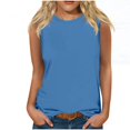 thumbnail image 1 of Yuyuzo Sleeveless Tops for Women Round Neck Tank Tops Solid Color Summer T Shirts Loose Basic Shirts, 1 of 4