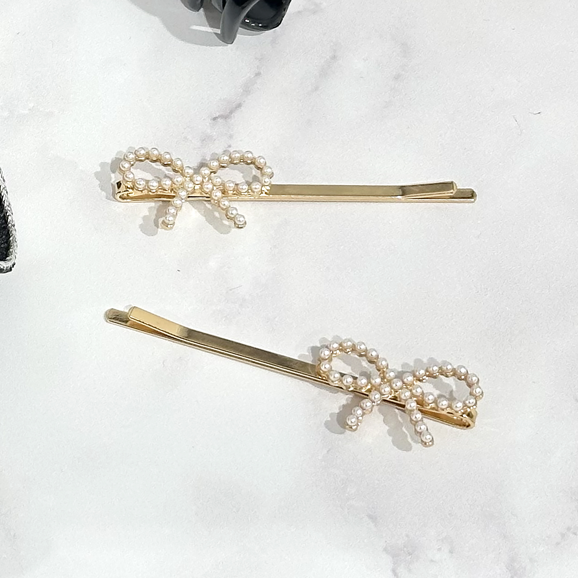 Scunci 2pk Bow Bobby Pins, Gold‑Tone Pearl Bow Hair Pins