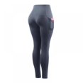 thumbnail image 2 of 2021 Ladies High Waist Sports Yoga Trousers Quick-drying Breathable Stretch Compression Cropped Pants Blue#01, 2 of 5