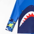 thumbnail image 4 of MIASHUI Boys Long Sleeve Rash Guard and Swim Trunks Set with Print for Surfing Swimming and Beach Summer Activities Blue,6-7 Years, 4 of 9