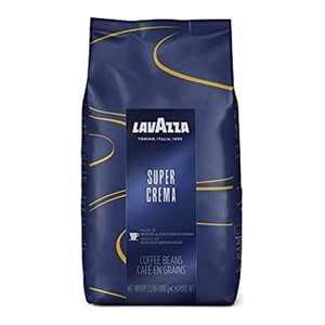 Lavazza Super Crema Mélange de café de haricots entiers, 2.2 Livre (paquet de 6) , Value Pack, milk and crémeux moyen expresso torréfié avec des notes de noisettes et de sucre brun