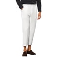thumbnail image 4 of INSPIRE CHIC Men's Formal Cropped Pants Solid Color Flat Front Dress Trousers White 36, 4 of 6