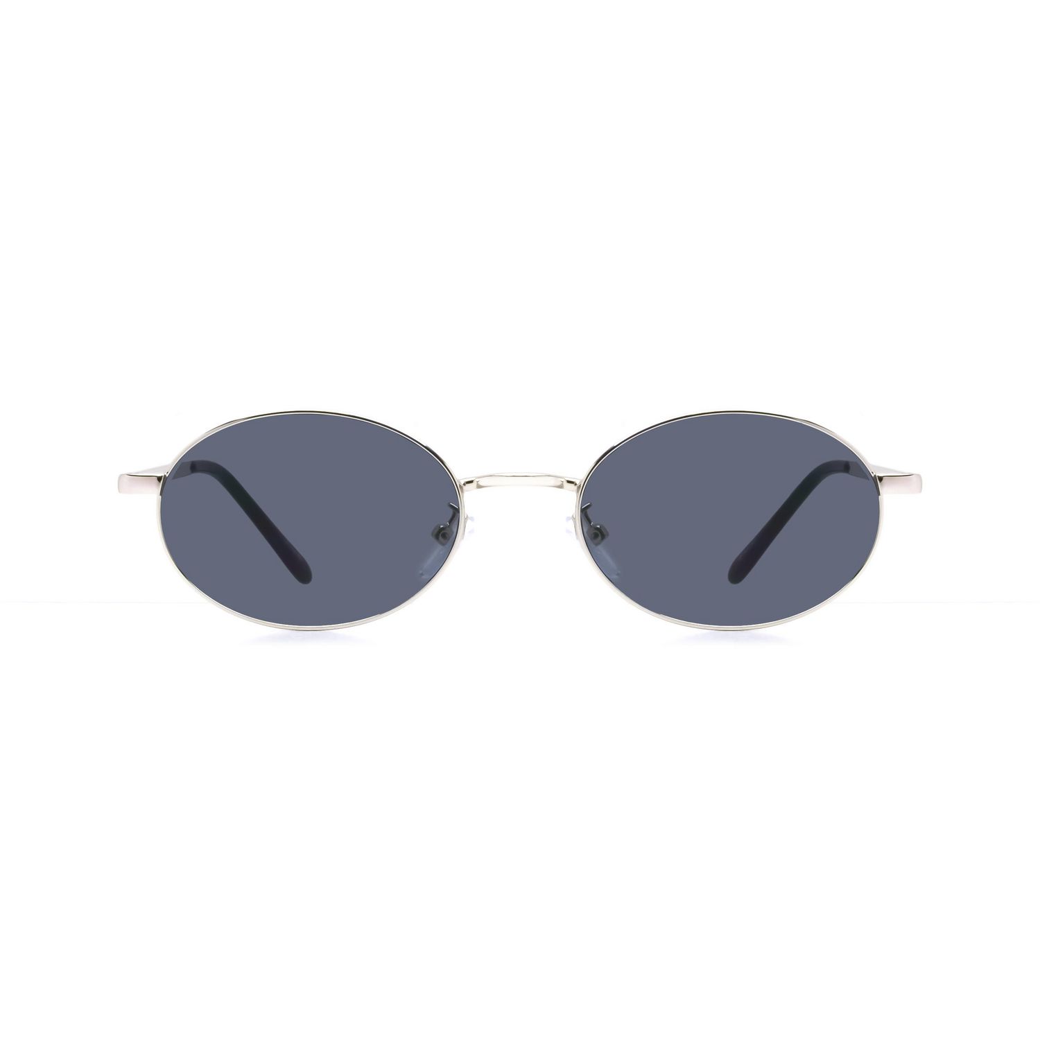 Lunettes de soleil Time & Tru argentées et noires ovales