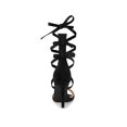 thumbnail image 2 of BLISSFUL STEP Women's Open Toe Stiletto Heeled Lace up Solid Sandals Black 6, 2 of 8