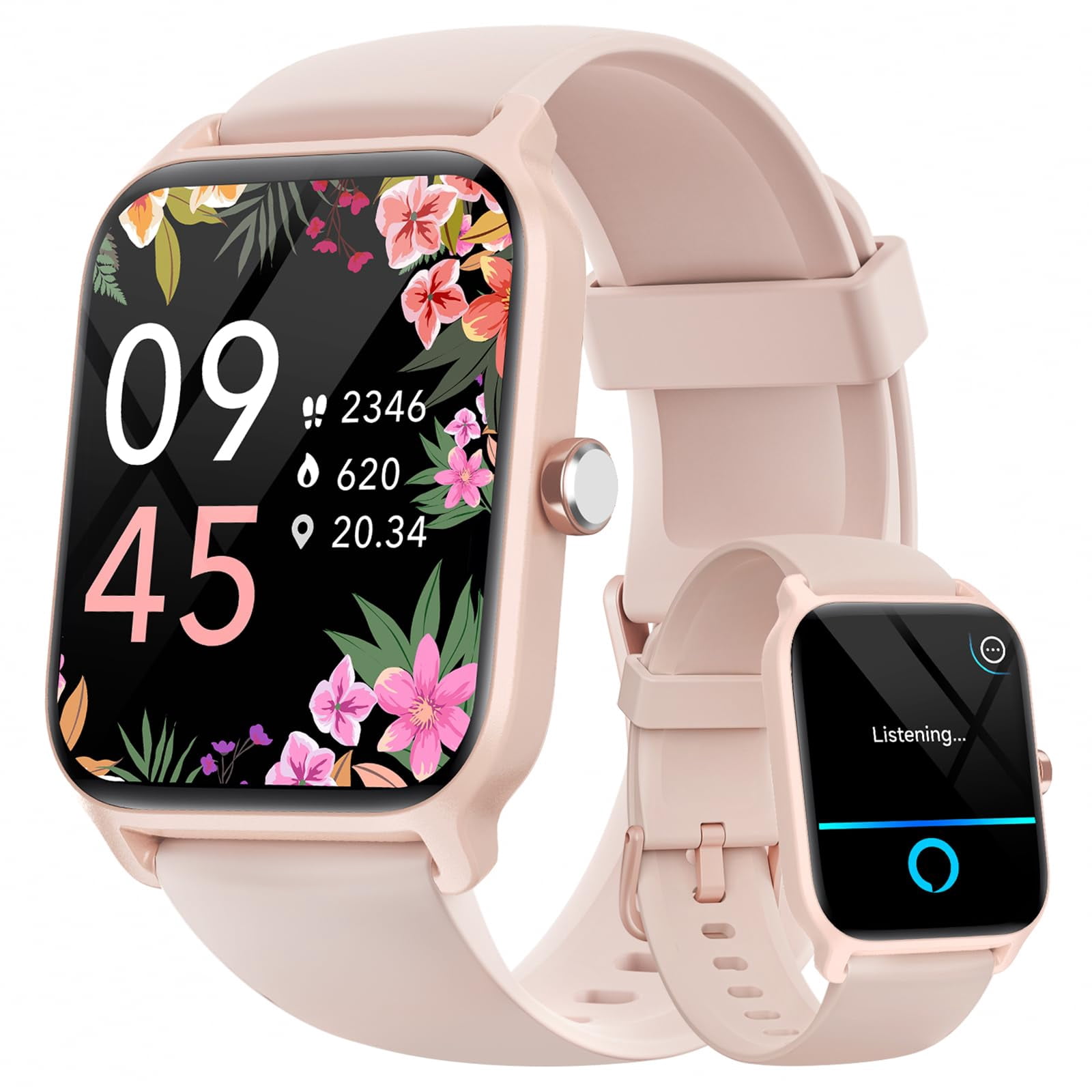 Fitpolo Smart Watches for Women Android & iPhone, Alexa Built-in [1.8" HD Screen] IP68 Waterproof Fitness Watch with Bluetooth Call (Answer/Make), Heart Rate/Sleep/SpO2 Monitor,