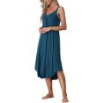 thumbnail image 4 of INSPIRE CHIC Robe de Pyjama Décontractée pour Femmes, Nuisette à Bretelles Spaghetti, TG Bleu Foncé, 4 of 6