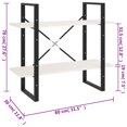 thumbnail image 4 of vidaXL 2-Tier Book Cabinet White 80x30x70 cm Solid Pine Wood, 4 of 5