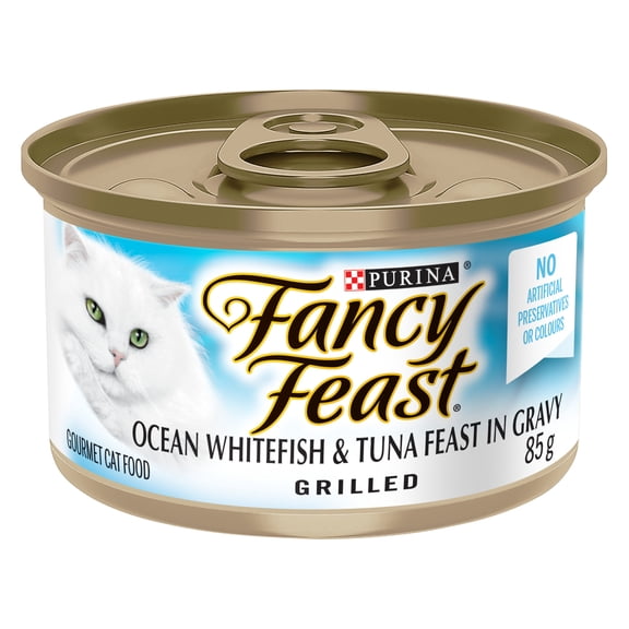 Fancy Feast Grilled Ocean Whitefish & Tuna in Gravy, Wet Cat Food 85g
