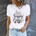 thumbnail image 1 of EGNMCR Chandails de Pâques pour Femmes Chandails pour Femmes Imprimé de Pâques T-shirt à Col Rond pour Femme Mode Confortable Chemise pour Femme Haut à Manches Courtes Haut/chemise à Col Rond T-Shirts pour Femmes, 1 of 7