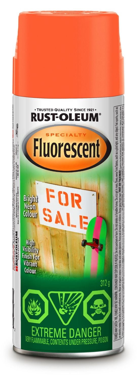 Peinture fluorescente spéciale Rust Oleum en rouge-orange, 312 g