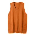 thumbnail image 4 of IMENGL Chandail Sans Manches à Poche Confortable, Col en v, Orange 3TG, Taille g-4TG, 4 of 6