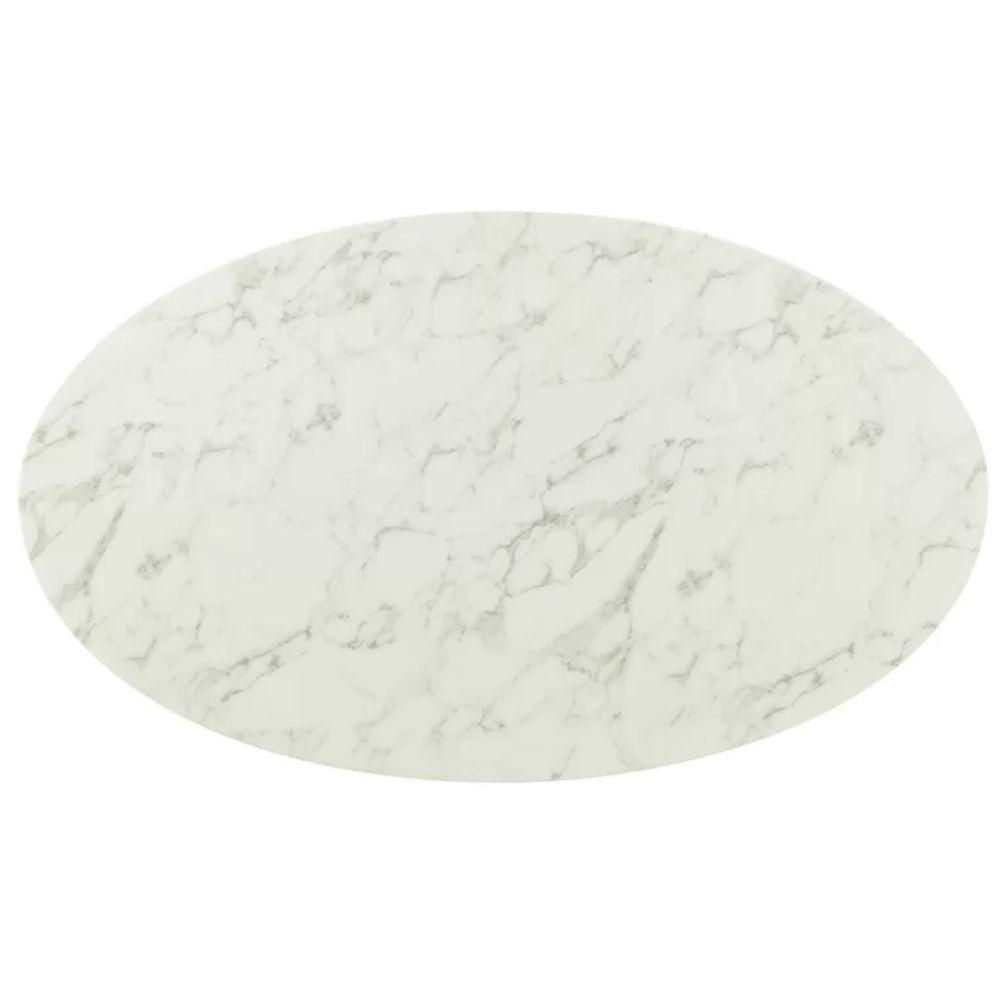 Leo dining table faux marble 36"  with pedestal white base