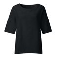 thumbnail image 3 of Blouses Grande Taille pour Femmes T-Shirts Liquidation Manches Courtes Col Rond Coton Ample Blouse, 3 of 6