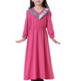 thumbnail image 4 of XZNGL Long Sleeve Dress for Girls Muslim Long Dress Medium Big Girls Long Sleeve V Neck Colorblock Dress Girls Long Sleeve Dress Girls Long Dress V Neck Dress, 4 of 7