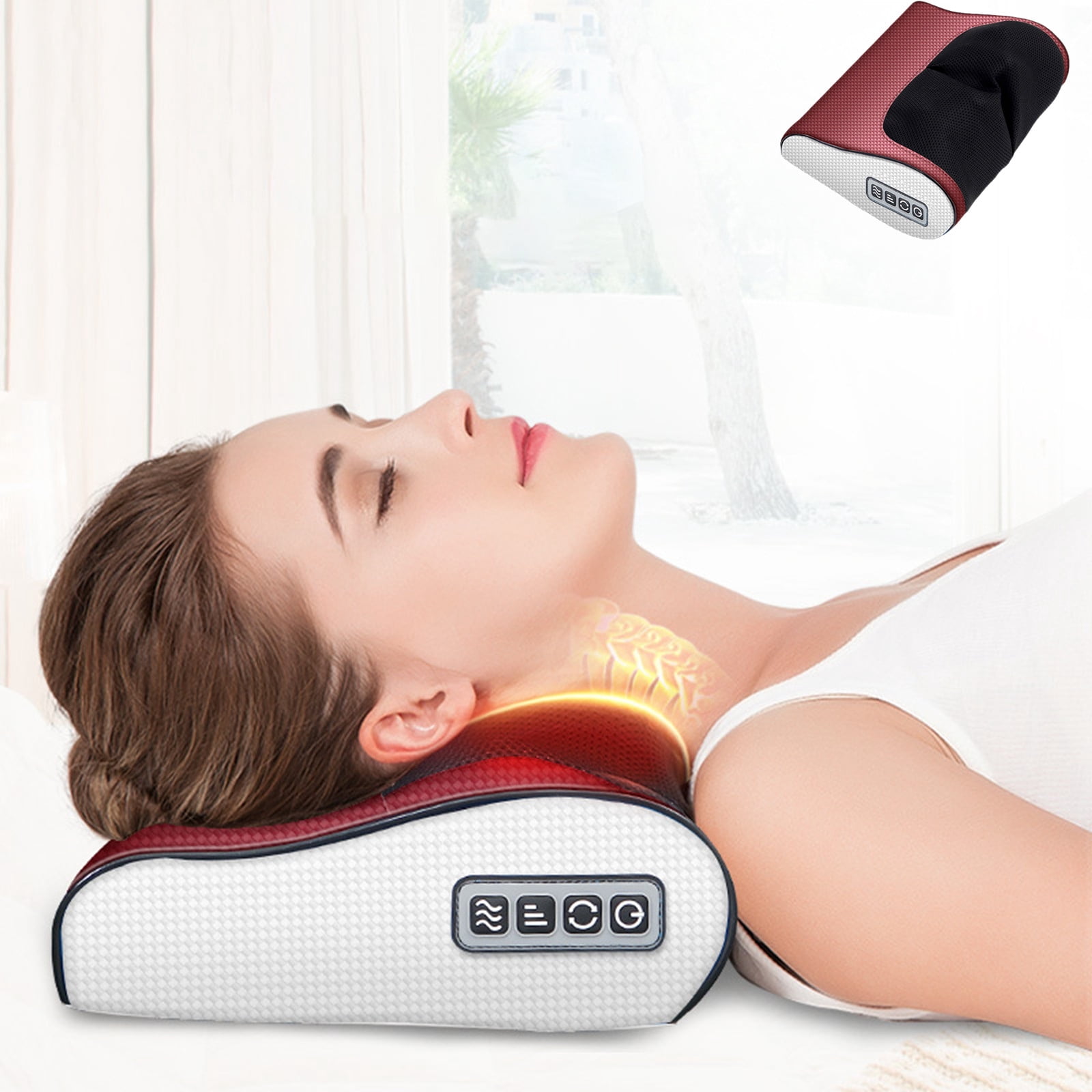 Suncoda Back Massager, Back,Shiatsu Neck for Pain Relief, Shoulder Foot Massage P-Illow with Heat, Tissue Kneading for Waist,Legs,Body Muscle
