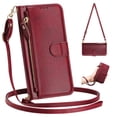 thumbnail image 4 of iPhone 15 Plus Case ,Zipper Handbag Wallet Leather Cover with Crossbody Detachable Lanyard Strap, 4 of 5