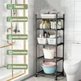 thumbnail image 2 of SUSUZI 5 Tier Rolling Storage Shelf with Wheels, 100LBS Capacity Chrome Iron Mobile Storage Rack, 16"W x 13"D x 60"H Standing Shelving Unit for Kitchen Laundry Pantry Garage, 2 of 6