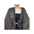 thumbnail image 3 of FOCUSNORM Women Juniors Jacket, Bear Printed Pattern Zipper Closure Hooded Coat, 3 of 5