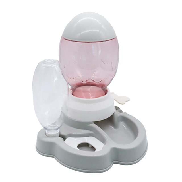 Distributeur de Nourriture pour Chat, Abreuvoir, Bol d'Alimentation Lent pour Animaux, Gris