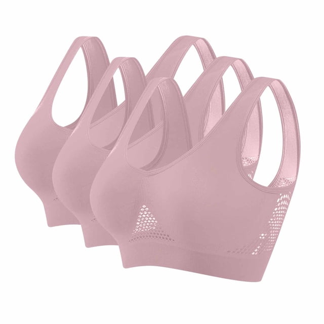 Posijego 3 Pack Women's Sports Bras Plus Size Wireless Bra High Impact Support Workout Running Bras