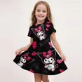 thumbnail image 2 of Nouvelle Robe d'Été pour Filles Mode Dessin Animé Mignon Kuromi & My Melody Robe Imprimée 3D Manches Courtes Princesse Vêtements FGS, 2 of 7