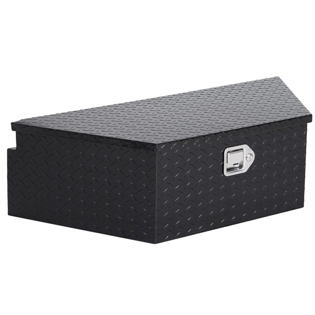 Trailer Tongue Box, 39 Inch Trailer Tool Box, Aluminum Diamond Plate Tongue Box, Waterproof Tool Storage Box for Trailer Tongue, Truck Storage with Lock Trailer Box