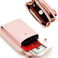 thumbnail image 4 of Budget Sac de Téléphone Cellulaire Bandoulière pour Femmes/ Filles, Sac pour Téléphone Cellulaire, Cuir PU de Haute Qualité, Pochette à Fermeture Éclair pour Téléphone Intelligent, Petit Sac à Bandoulière, Étui Portefeuille, Résistant à l'Eau, 4 of 4