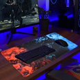 thumbnail image 5 of Gaming Mouse Pad, Blue Large Mouse Pad Gaming 31.5×15.75In, Large Mouse Pads, Long Big Mouse Pad XL Mouse Mat with Non-Slip Base, Extended Keyboard Mouse Pad Desk Pad for Computer (Blue), 5 of 5