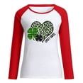 thumbnail image 4 of QIPOPIQ T-Shirts à Manches Longues pour Femmes Col Rond St. Patrick's Day T-Shirts Printemps Imprimé Trèfle T-Shirt Vert Chanceux Chemises St Patricks Day Col Rond Hauts Patchwork Offres de Vacances, 4 of 4