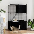 thumbnail image 2 of Costway 3-Tier Indoor Metal Wire Kitten Enclosure with 2 Ramps, Pet Pen for Small Animal Black, 2 of 10