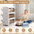 thumbnail image 4 of Costway 3-Tier Stackable Storage Bins 33-gal Collapsible Storage Boxes with Lid Organizer, 4 of 10