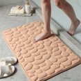 thumbnail image 3 of Hi,Fancy Embossed Bath Mat Quick-Drying Solid Color Shower Absorbent Bathroom Rug Large Kitchen Washroom Door Bathmat Kids Safety Light Brown 45x70cm, 3 of 6
