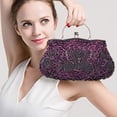 thumbnail image 3 of Beaded sequins design floral dinner purse, clutch bag, 3 of 4