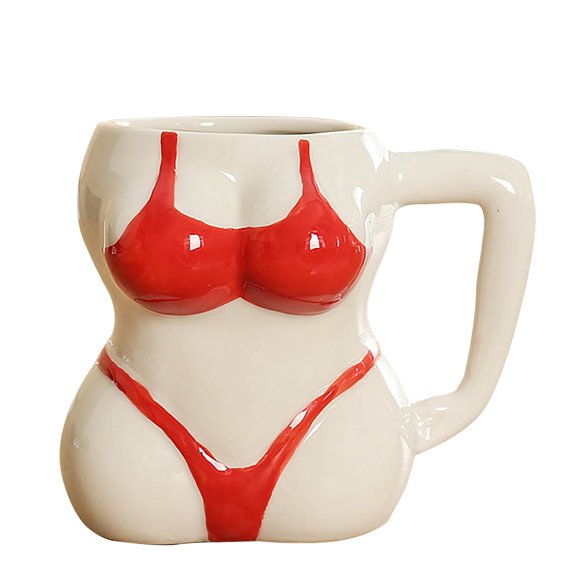 HAOMONZEN Creative Body Art Bikini Ceramic Hot Drink Coffee Cup Office Coffee Cup Milk Cup Lightweight & Leakproof for Valentine's Day, Mother's Day, Birthday Party, Office Gift Deals of the Week