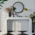 thumbnail image 2 of TOV Furniture Hump 31.9"H Modern Acacia Wood Console Table in White, 2 of 8