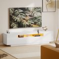 thumbnail image 2 of HOMCOM Modern TV Stand with RGB LED Lights, Entertainment Center, White, 2 of 10