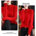thumbnail image 2 of Women‘s Wool Sweaters Mock Turtle Neck Lightweight Long Sleeve Cozy Warm Fall Winter Pullover Tops, 2 of 7