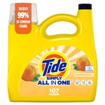 Tide Simply Détergent de blanchisserie liquide tout-en-un, parfum orange, 4.16 Des litres, 107 Charges de lavage