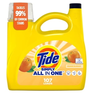 Tide Simply All-In-One Liquid Laundry Detergent, Orange Blossom Scent, 4.16 Litres, 107 Wash Loads
