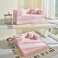 thumbnail image 4 of YINIX 62.9"  Sofa Couch with Two Pillows,  Comfy Modular Convertable Sofa Bed for Living Room and Small Spaces, Pink, 4 of 10