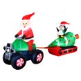 thumbnail image 1 of Occasions Christmas 12 Foot Inflatable Santa on ATV Pulling Tree, Penguin, 1 of 8