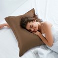 thumbnail image 3 of REGALWOVEN Soft 1800 Microfiber Oxford Pillowcases 2Pcs, Standard Brown, 3 of 7