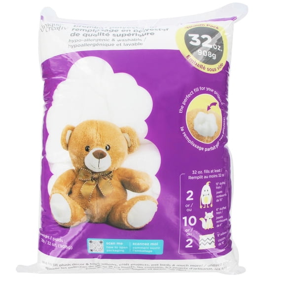 UNIQUE CREATIV Premium Polyester Fill 908 g (32 oz) for Toys, Pillows and Pet Beds