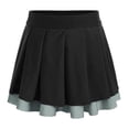 thumbnail image 1 of LiiYii Jupe Plissée Mini à Taille Élastique pour Filles Jupe-Short de Danse Jupe d'Uniforme d'Équipe de Cheerleading de Performance Noir 16, 1 of 8