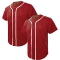 thumbnail image 1 of TOPTIE 2 Pack Men's Baseball Jersey Button Down Jersey Short Sleeve Shirt-Red Red-2XL, 1 of 8